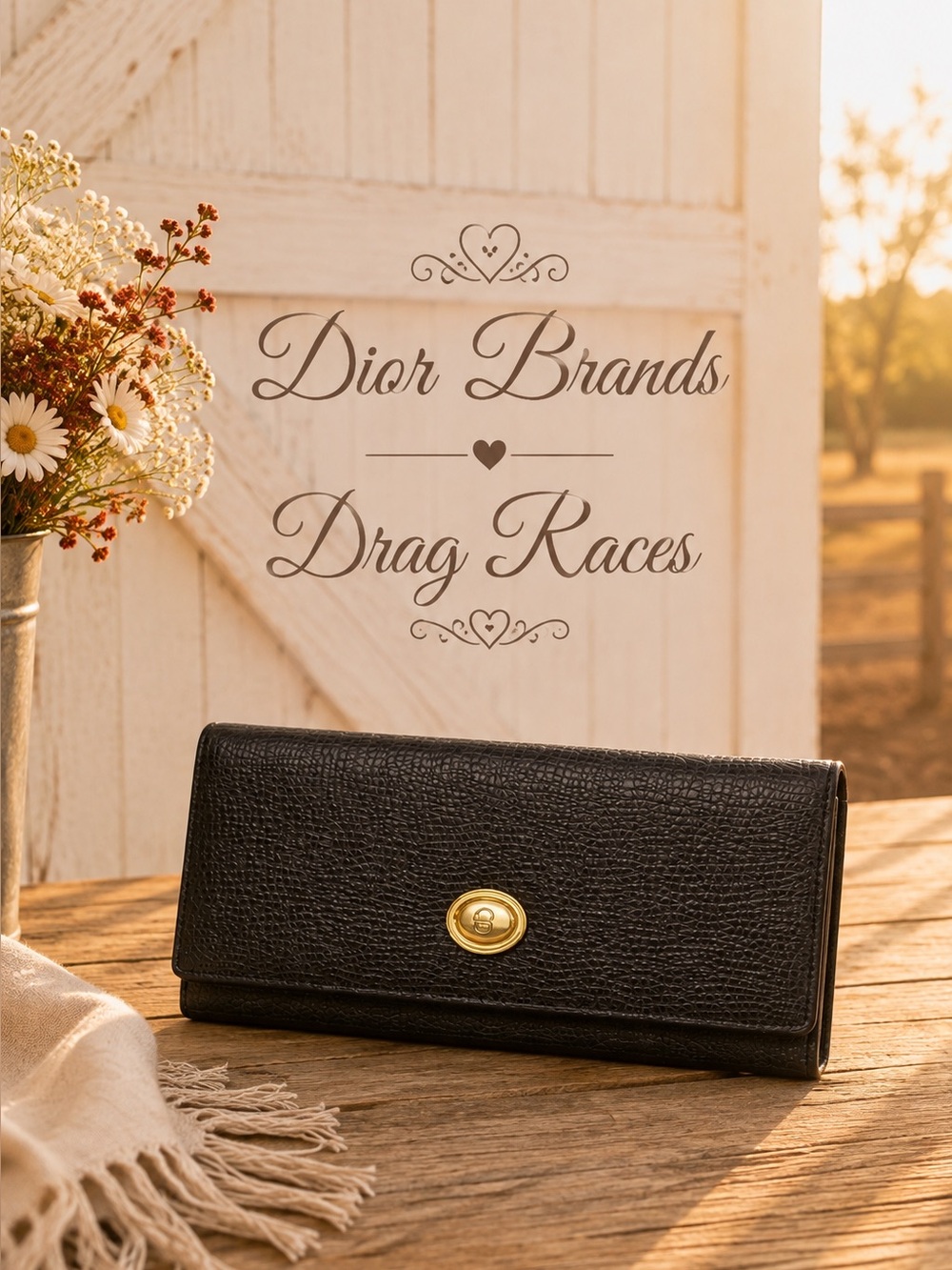 DiorTextured Checkbook Wallet